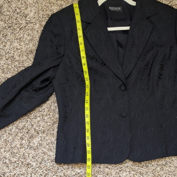 John Meyer Collection womens black swirl embroidered blazer - Picture 11 of 14